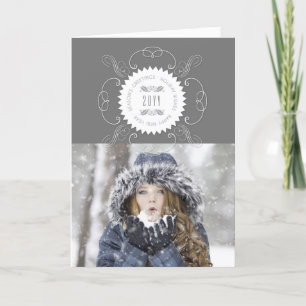 Cartão De Festividades Foto de Feliz ano novo de Saudações da Estação