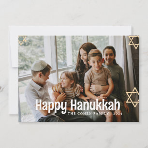 Cartão De Festividades Foto de Feliz Hanukkah da Caligrafia Azul