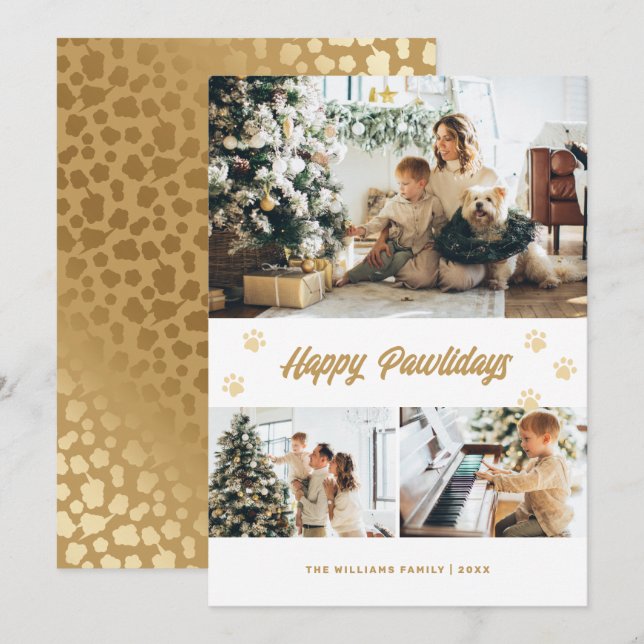 Cartão De Festividades Foto de Feliz Natal para Estrelas Douradas Elegant (Frente/Verso)