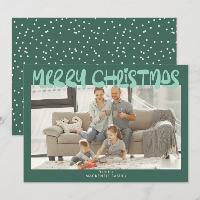 Cartão De Festividades Foto de Feliz Natal Personalizada (Frente/Verso)