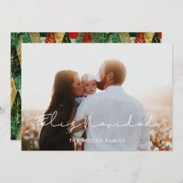 Cartão De Festividades Foto de Feliz Navidad, manuscrito minimalista