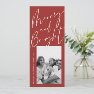 Cartão De Festividades Foto de Feliz Vermelha e Script Brilhante 1