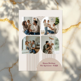 Cartão De Festividades Foto de Feriado de Arca de Flor Geométrica Moderna