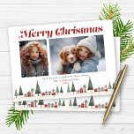 Cartão De Festividades Foto de Feriado de Árvores de Natal Russas<br><div class="desc">Mínima Vintage Retro Christmas Trees Gifts Feriado Cartão de Natal com 2 fotos favoritas de vocês e nossa moderna e retrógrada tipografia! Deseje aos seus amigos e família uma feliz temporada de férias com este cartão delicioso! Entre em contato conosco em cedarandstring@gmail.com se precisar de assistência com o design ou...</div>