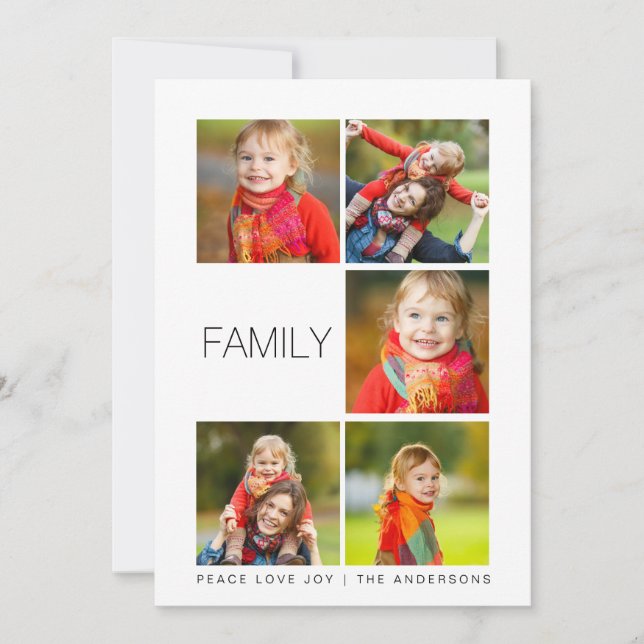 Cartão De Festividades Foto de Feriado de Colagem de Fotos da Família Mod (Frente)