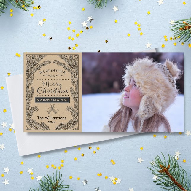 Cartão De Festividades Foto de Feriado de Filial de Pino Russo de natais  (Criador carregado)