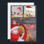 Cartão De Festividades Foto de Feriado de Natal do Quadro de Referência D<br><div class="desc">3 cartão personalizável com fotografia, Arte divertida original de Watercolor com elves divertidas, cartão de chá e ornamentos criados apenas para você. Celebre a temporada de Férias da Feliz e espalhe a Alegria e o calor com esta divertida placa de Watercolor. Fundo do quadro e roteiro dourado "Feriados Felizes". Corações...</div>