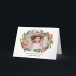 Cartão De Festividades Foto de Feriado Floral Chic Watercolor<br><div class="desc">Faça uma declaração impressionante nesta temporada de festas com este elegante e moderno design de cartões de festas dobrados,  com florais de aquarela pintados à mão e galhos que mostram sua foto. Veja o nosso compro para mais peças neste design!</div>