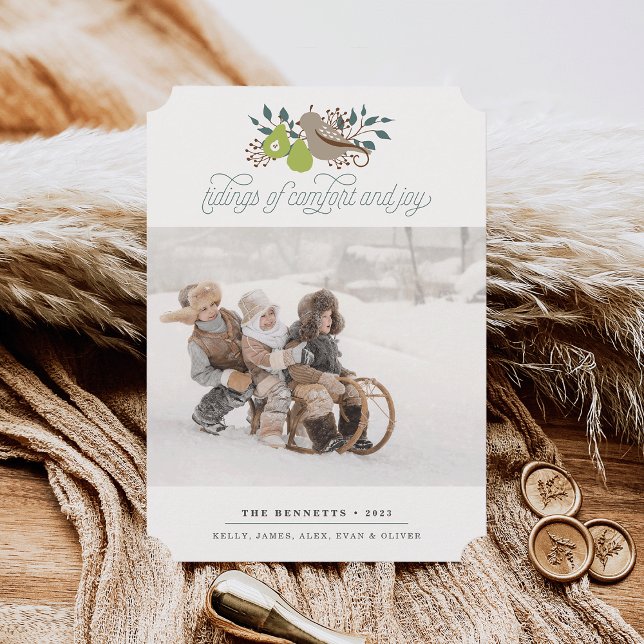 Cartão De Festividades Foto de Feriado Pear e Partridge (Criador carregado)