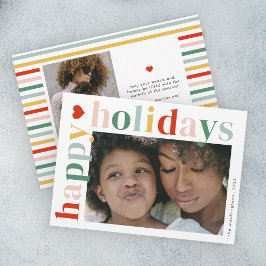 Cartão De Festividades Foto de feriados felizes Coloridos Modernos