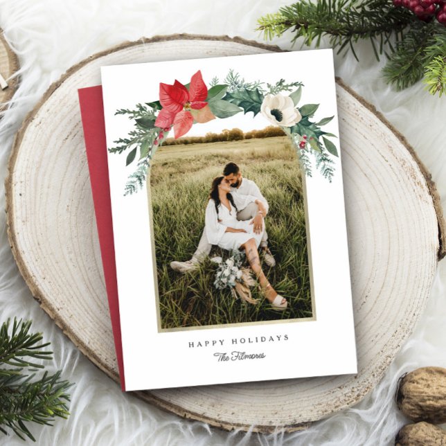 Cartão De Festividades Foto de Feriados Felizes da Arca Floral de inverno (Criador carregado)