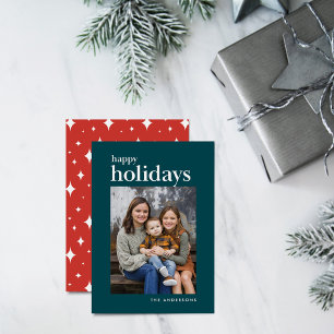 Cartão De Festividades Foto de feriados felizes da Série Teal e Orange