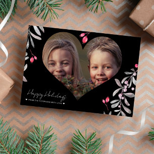 Cartão De Festividades Foto de feriados felizes minimalistas - preto