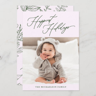 Cartão De Festividades Foto de Feriados Mais Felizes em Púrpura de invern