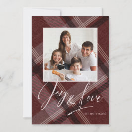 Cartão De Festividades Foto de Férias Amor & Alegria Burgundy