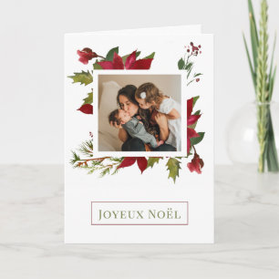 Cartão De Festividades Foto de Férias de Natal Poinsettia Feliz Natal