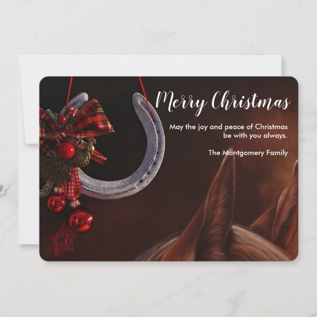 Cartão De Festividades Foto de ferradura equestre (Frente)