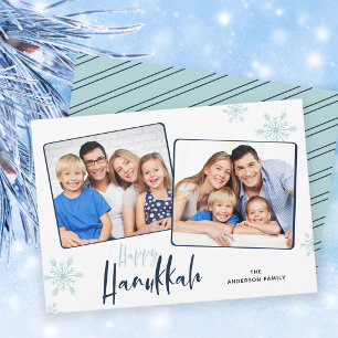Cartão De Festividades Foto de Flocos de Neve Feliz Hanukkah