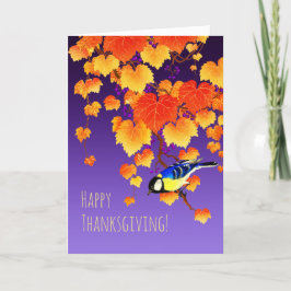 Cartão De Festividades Foto de Folha de Graças Laranja Laranja Dourado Fo