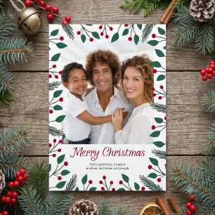 Cartão De Festividades Foto de Folhagem Feliz Natal