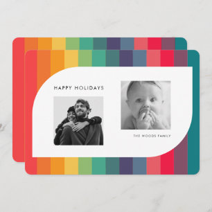 Cartão De Festividades Foto de Forma Geométrica Colorida Retroativa