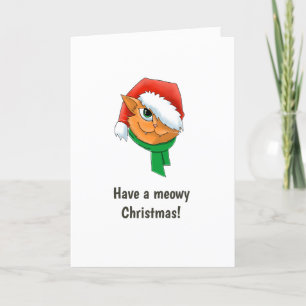 Cartão De Festividades Foto de Gato de Natal