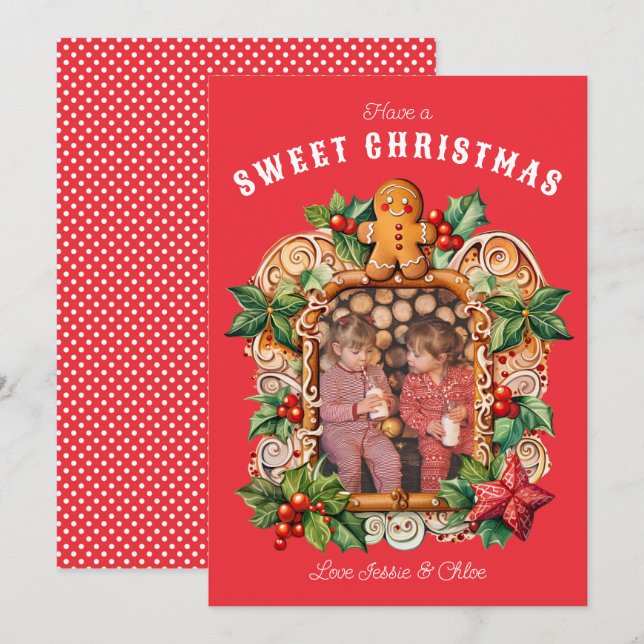 Cartão De Festividades Foto de Gingerpão doce (Frente/Verso)