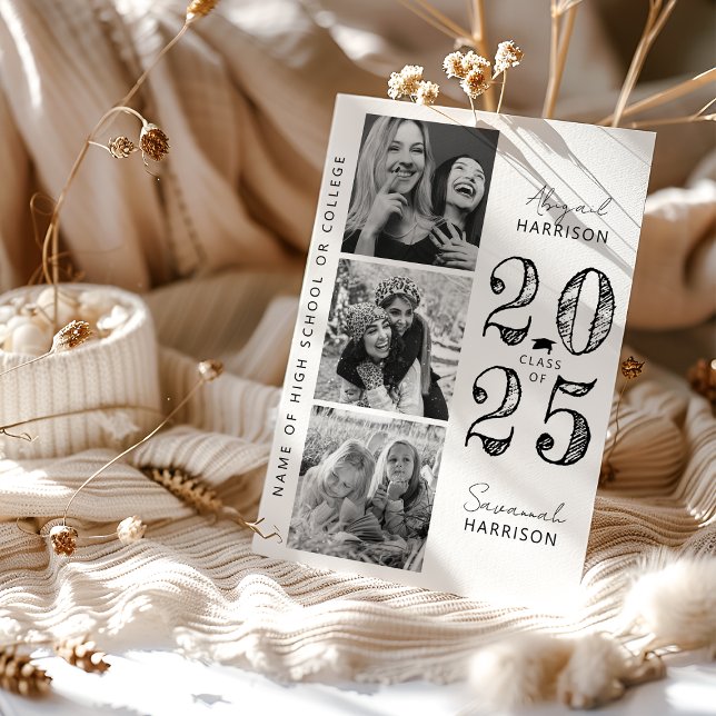 Cartão De Festividades Foto de Graduação Conjunta Moderna (Criador carregado)