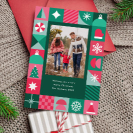 Cartão De Festividades Foto de Ícones Geométricos de Natal Moderno