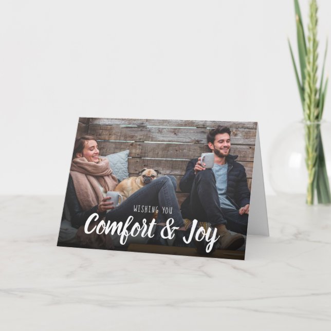 Cartão De Festividades Foto de Joy de Conforto de Natal (Frente)