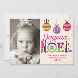 Cartão De Festividades Foto de Joyeux Noël Colorful Modern