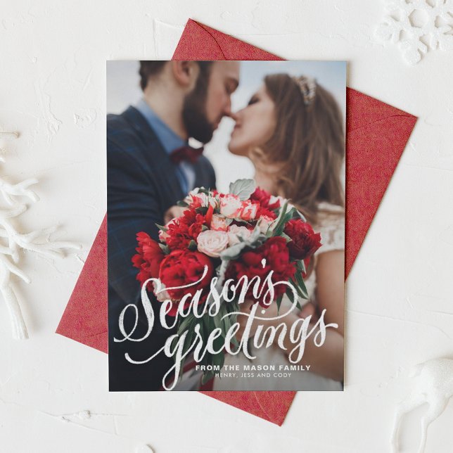 Cartão De Festividades Foto de Letra do Giz de Saudações da Época (Criador carregado)