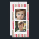 Cartão De Festividades Foto de Listras em Aquarela<br><div class="desc">Celebre a alegria da época de festas com o nosso Cartão de Natal de Listras de Aquarela, uma mistura perfeita de elegância e charme pessoal. Este cartão lindamente desenhado apresenta um padrão de listras de aquarela impressionante numa paleta harmoniosa de vermelho, rosa suave, salgueiro, dourado e cinza, criando um cenário...</div>