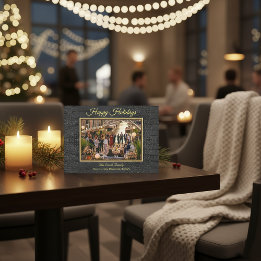 Cartão De Festividades Foto de Luxo com Textura de Jacaré Preto Falso Imp