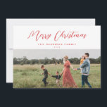 Cartão De Festividades Foto de Manuscrito de Natal de Elegante Minimalist<br><div class="desc">Cartão de feriado elegante e simples com sua foto emparelhada com o tipo elegante. A parte de trás apresenta uma perfeita colagem de fotos com espaço para seu próprio sentimento personalizado. Todo texto e cores são editáveis.</div>