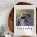 Cartão De Festividades Foto de Mensagem Personalizada de Caligrafia de fe<br><div class="desc">Cartão de Feriado de Mensagem Personalizada de Caligrafia de feliz Tudo</div>