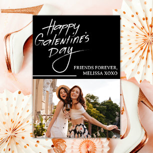 Cartão De Festividades Foto de Namoradas Pretos do Dia Feliz de Galentine