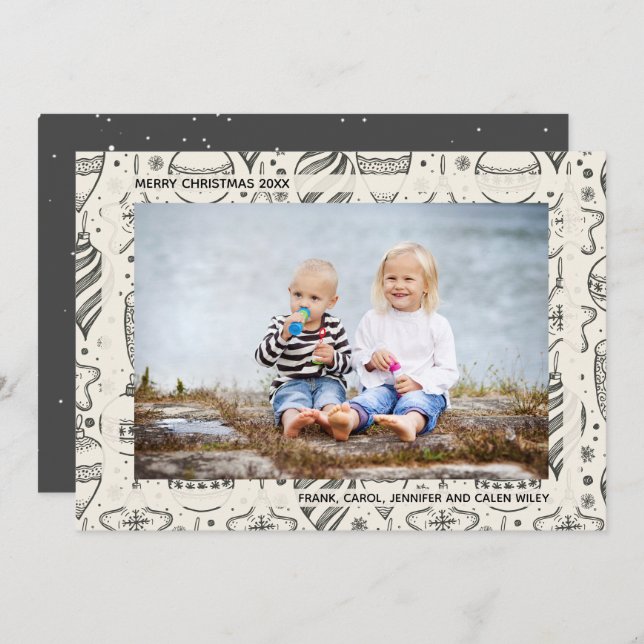 Cartão De Festividades Foto de natais vintages (Frente/Verso)