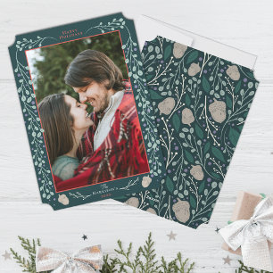 Cartão De Festividades Foto de Natal 2024 do Caçador Botânico Moderno Ver