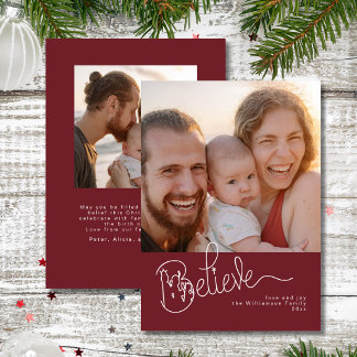 Cartão De Festividades Foto de Natal Acredite Família Moderna Cristã 2
