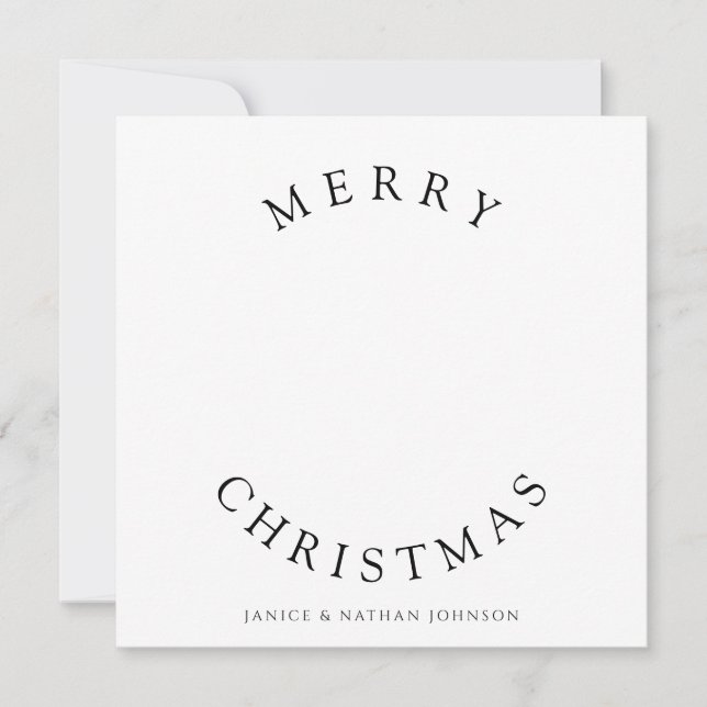 Cartão De Festividades Foto de Natal Alegre Mínimo (Frente)