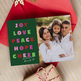 Cartão De Festividades Foto de Natal Alegria Amor Paz Esperança Alegria