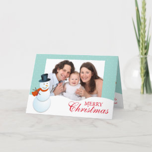 Cartão De Festividades Foto de Natal azul do polo norte amistoso