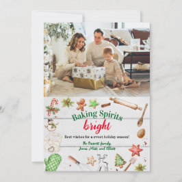 Cartão De Festividades Foto de Natal 'Baking Spirits Bright'
