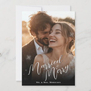 Cartão De Festividades Foto de Natal casada e feliz