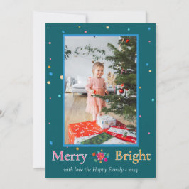 Cartão De Festividades Foto de Natal Colorida feliz Brilhante