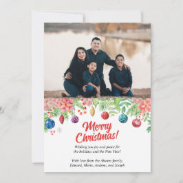 Cartão De Festividades Foto de Natal com Efeito de Aquarela para Parabeni