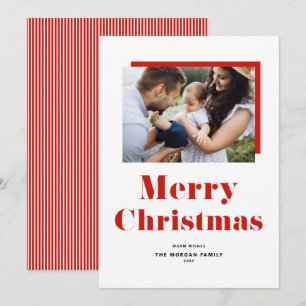 Cartão De Festividades Foto de Natal com Tipografia Negrito Festiva Verme