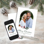 Cartão De Festividades Foto de Natal da Elegant Arch Winter Greenery<br><div class="desc">Cartão de Natal de Natal Elegante Arch Winter Greenery Holiday com a sua foto favorita no nosso arco moderno. Um giro de verde moderno e gentil de pinheiro e bagas se encaixa perfeitamente com este elegante cartão de feriado botânico. Entre em contato conosco em cedarandstring@gmail.com se precisar de assistência com...</div>