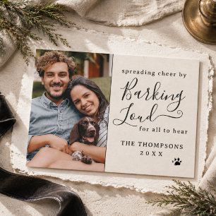 Cartão De Festividades Foto de Natal da Família Amante de Cachorros